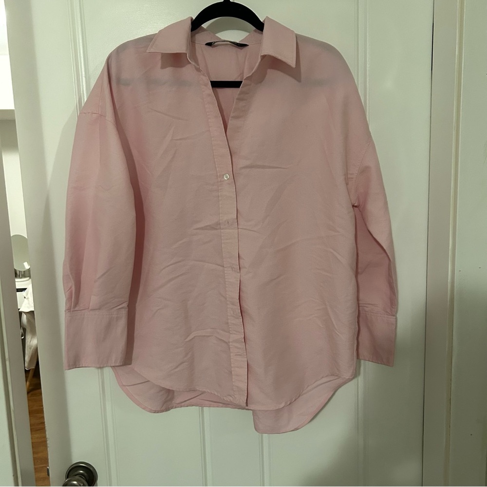 Zara button up in pink